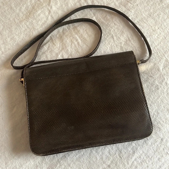 Vintage 1980’s Jay Herbert New York Accordion Style Brown Snakeskin Handbag - Picture 11 of 13